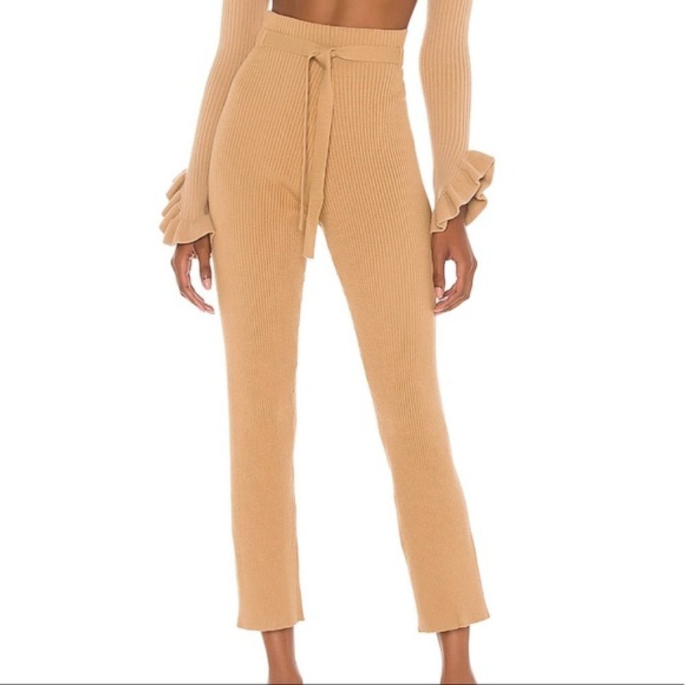 NWT REVOLVE x LPA Elianna Tan Knit Ribbed Pants